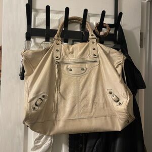 SOLD Vintage Balenciaga Cream Leather Bag- Large